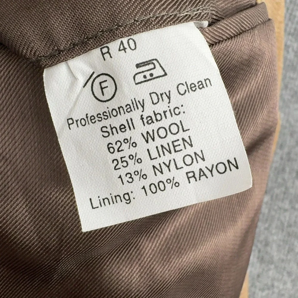 Vintage Antonio Corapi Blazer Mens 40R Brown Wool Linen Blend Sport Coat Classic